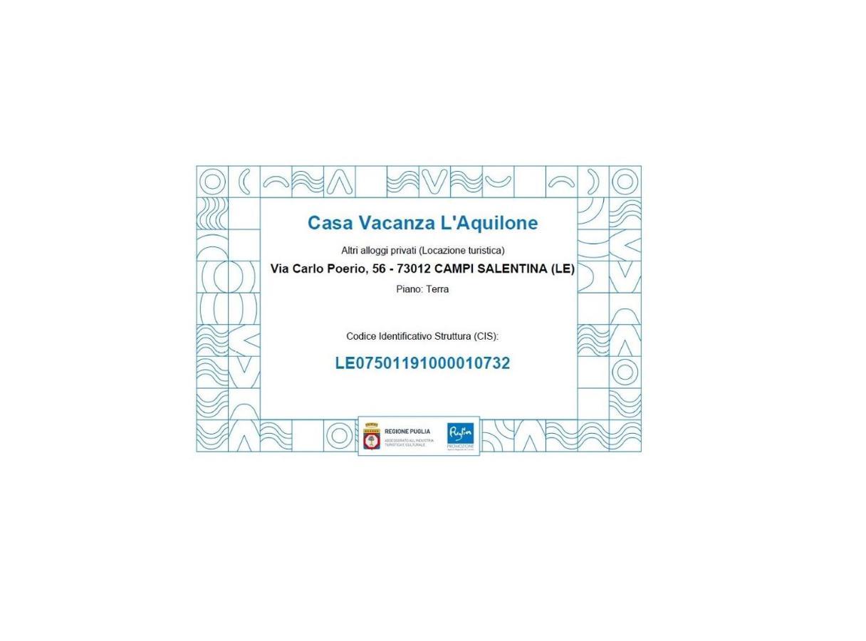 Campi Salentina Casa Vacanza L'Aquilone מראה חיצוני תמונה